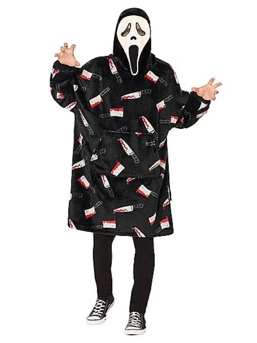 Unisex Ghost Face Halloween Hooded Pullover blanket  Scream Mask